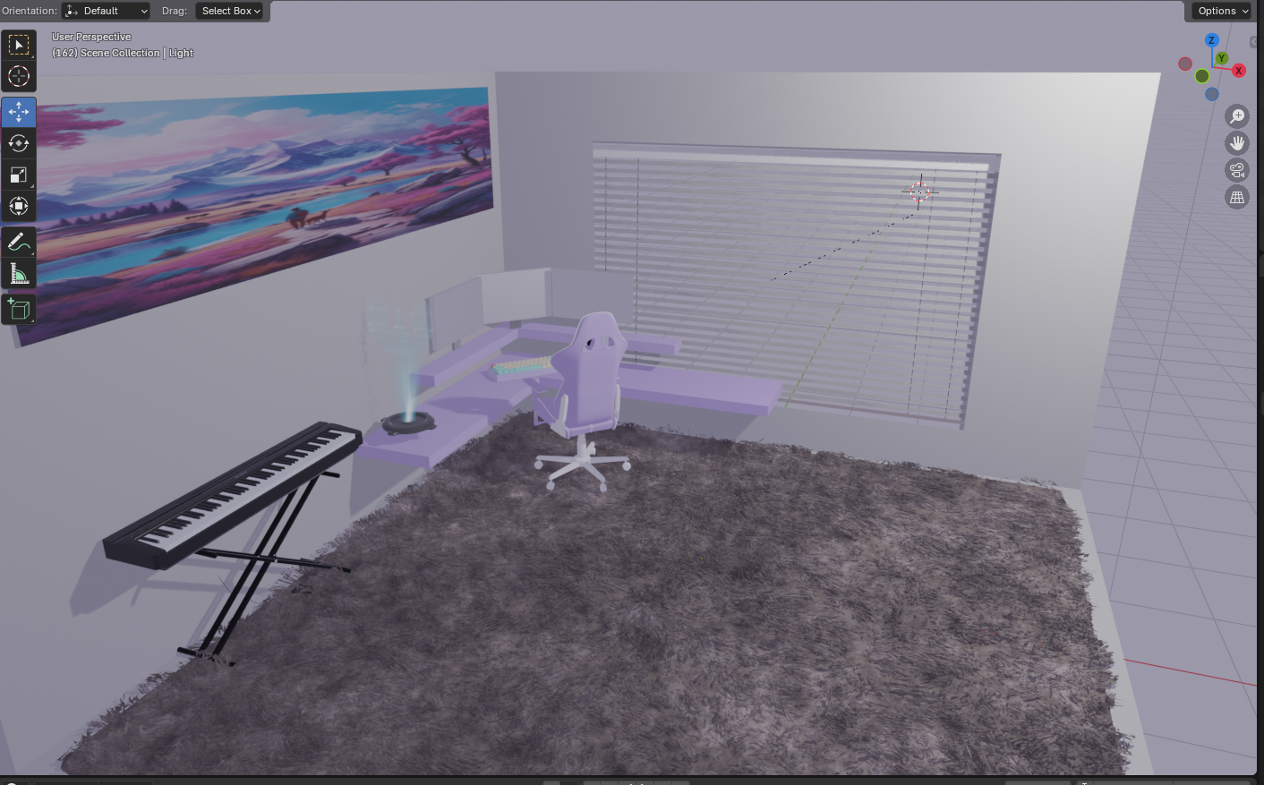 Enhanced Blender recreation of the desk scene
